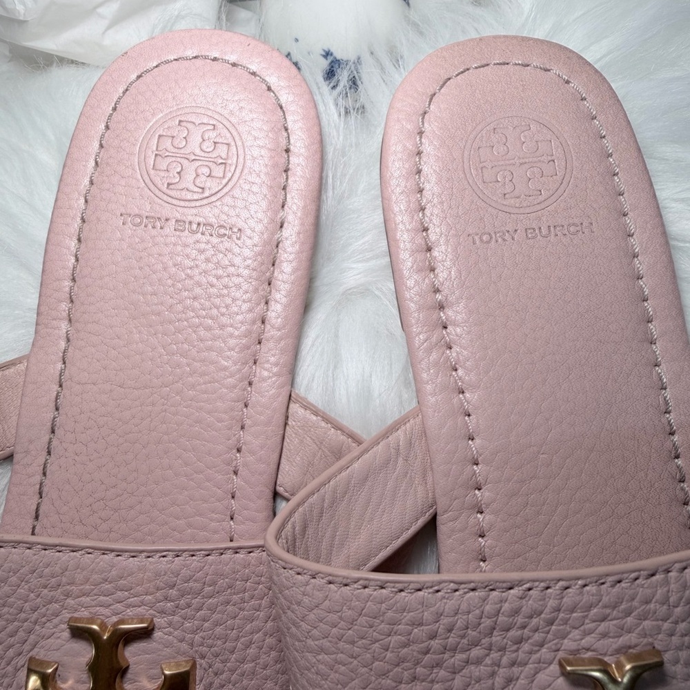 Tory Burch Blush Pink Logo Thong Sandals - Picture 8 of 11